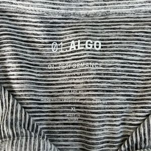 01. Algo grey and white striped polo -xl